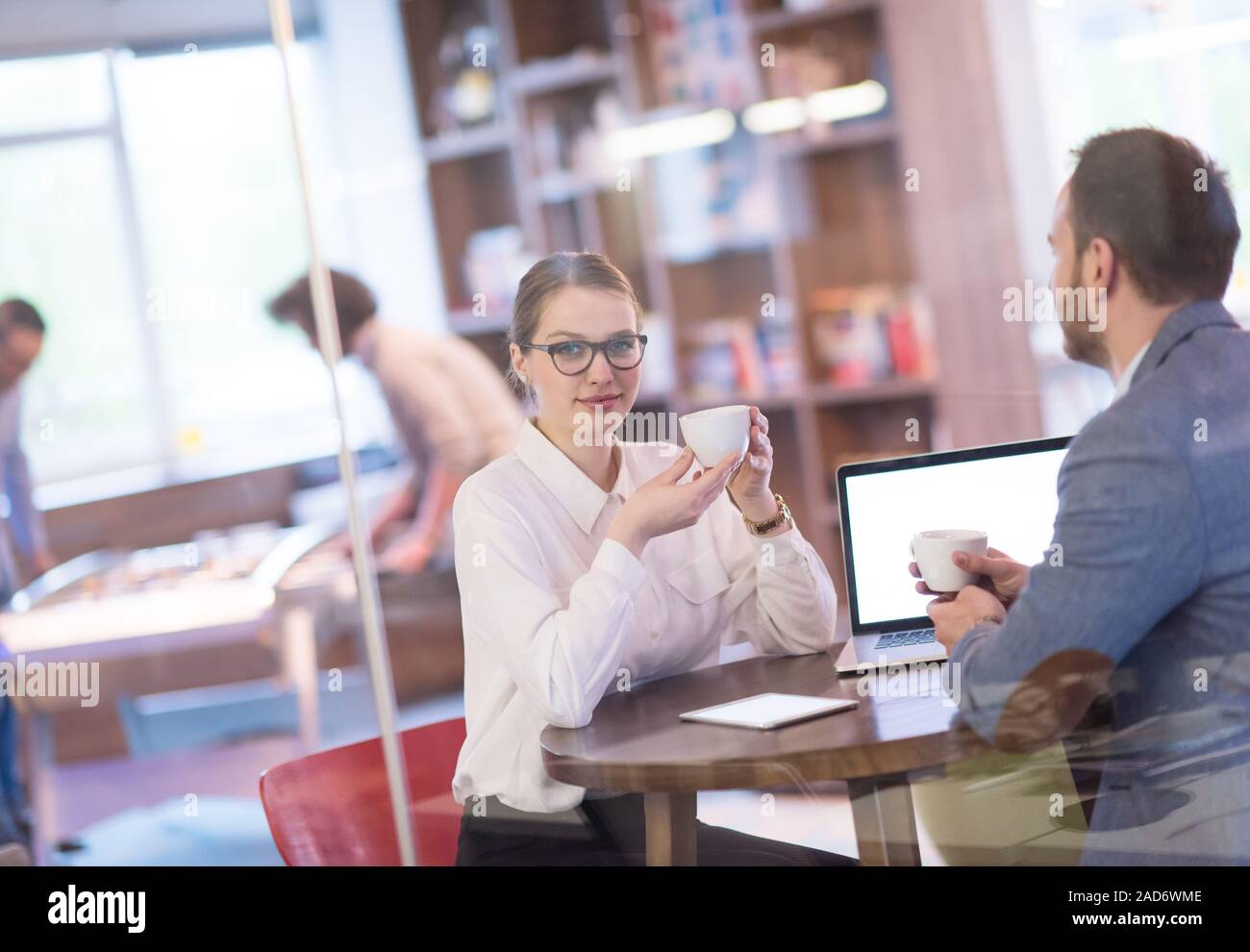 startup Business team Working With laptop in creative office Stock ...