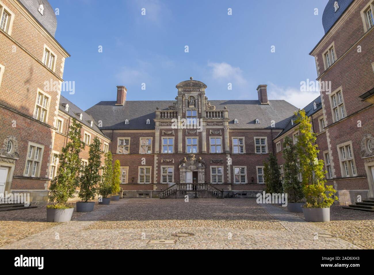 Inner courtyard Baroque castle Ahaus Stock Photo