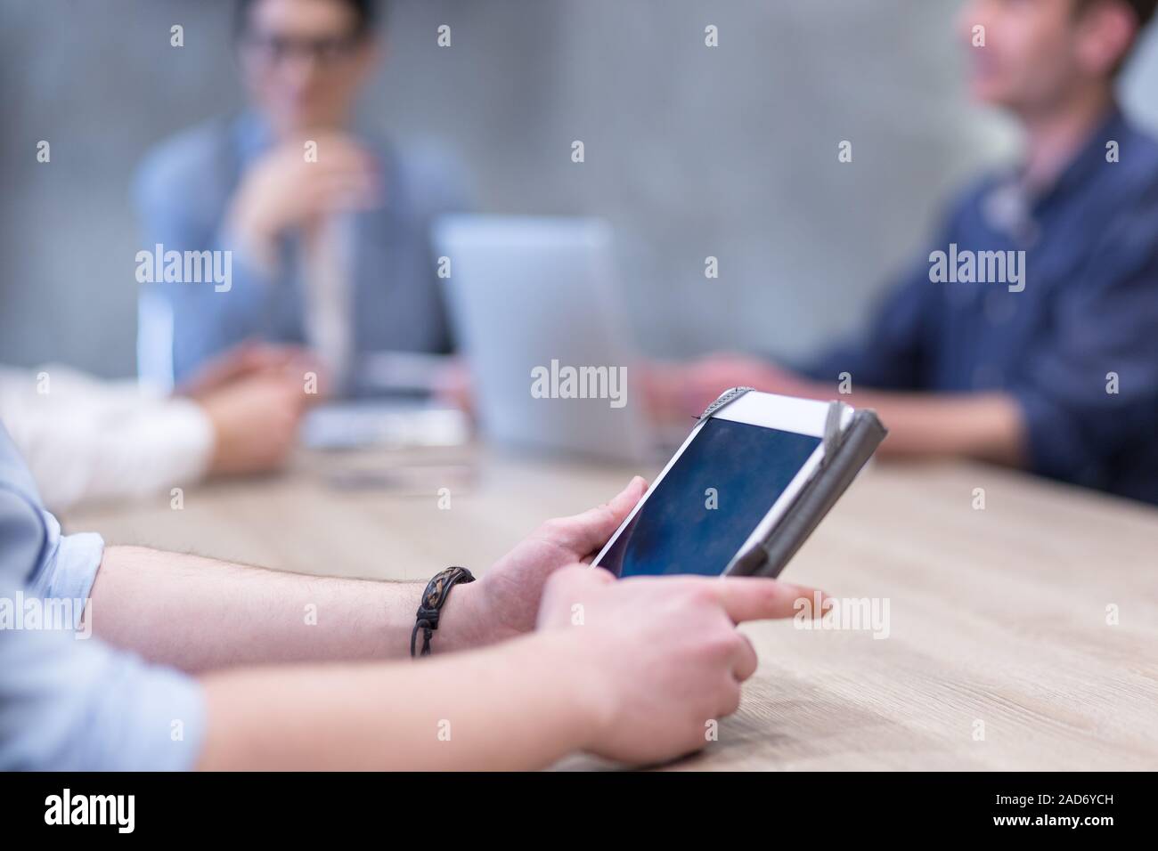 Businessman using tablet computer Stock Photo