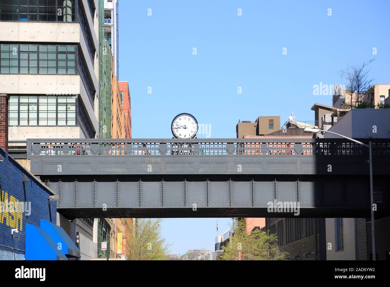 High Line Park, Artist Ruth Ewan Silent Agitator Clock, Manhattan, New York City, New York, USA Stock Photo
