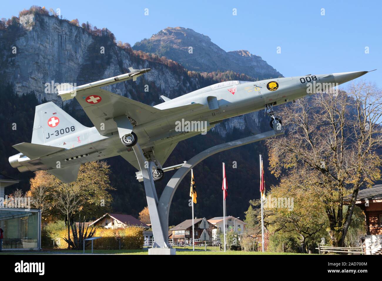 Northrop F-5 Tiger jet jet at Meiringen military airfield Stock Photo