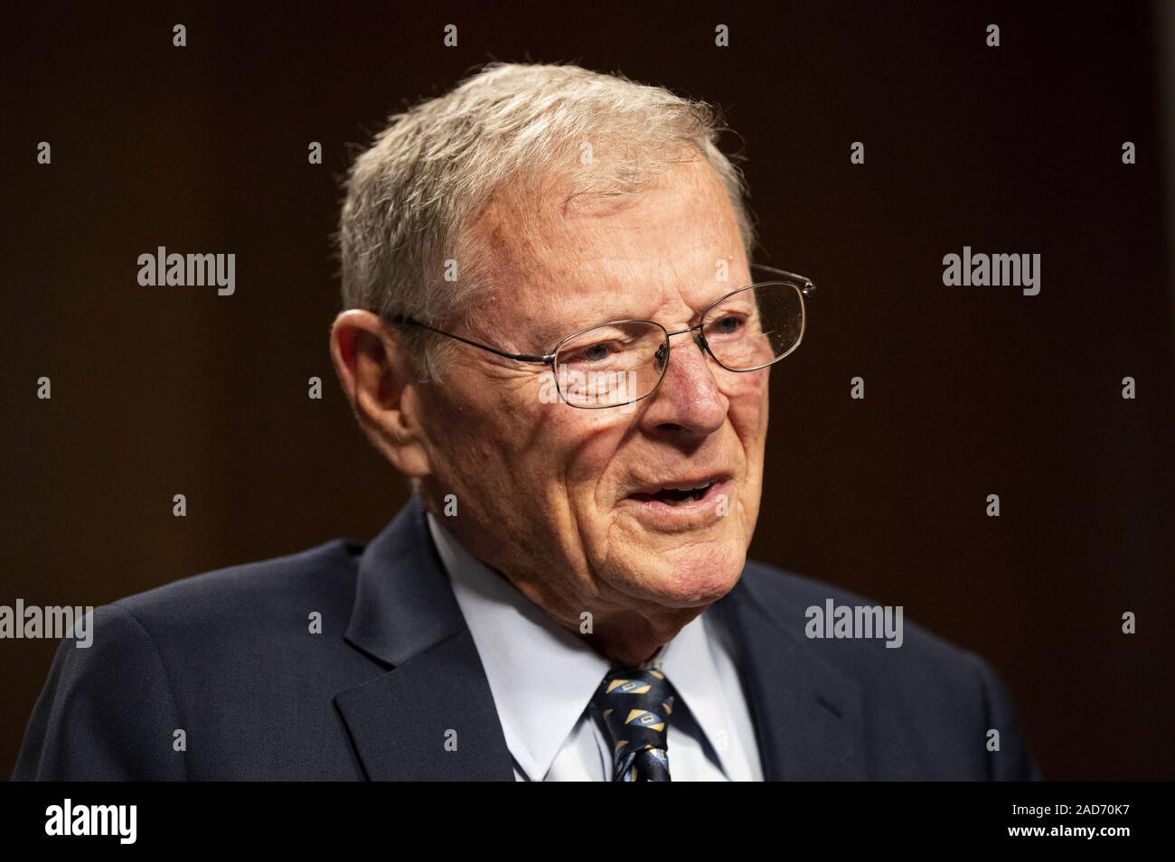 Washington DC, USA. 3rd Dec, 2019. December 3, 2019 - Washington DC, United States: U.S. Senator JAMES INHOFE (R-OK) at a Senate Armed Services Committee hearing. Credit: Michael Brochstein/ZUMA Wire/Alamy Live News Stock Photo