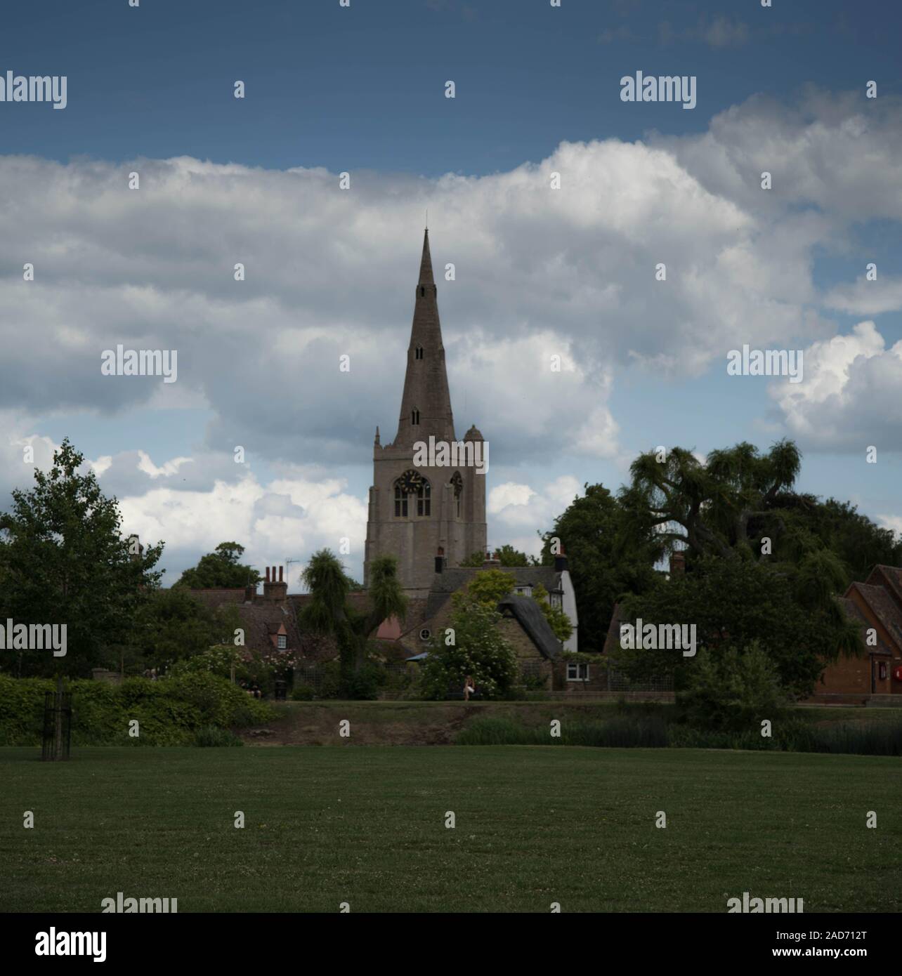 Godmanchester and Portholme meadow on a sunny day Stock Photo