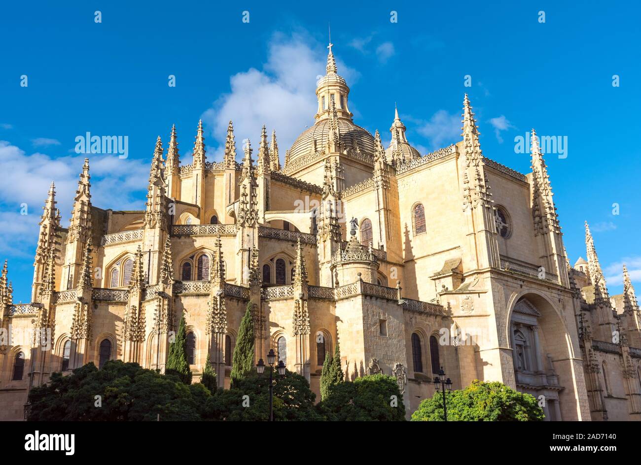 The imposing cathedral of Segovia in Spain Stock Photo