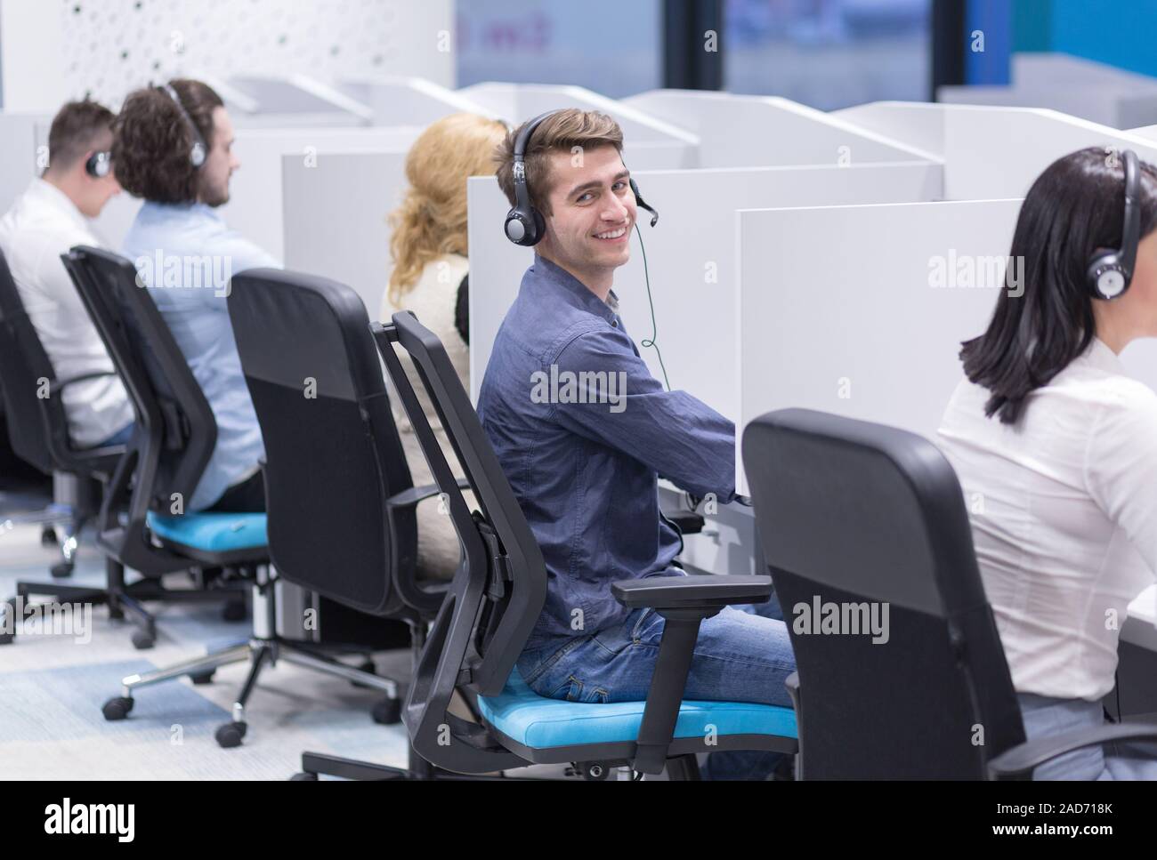 Call center operators Stock Photo