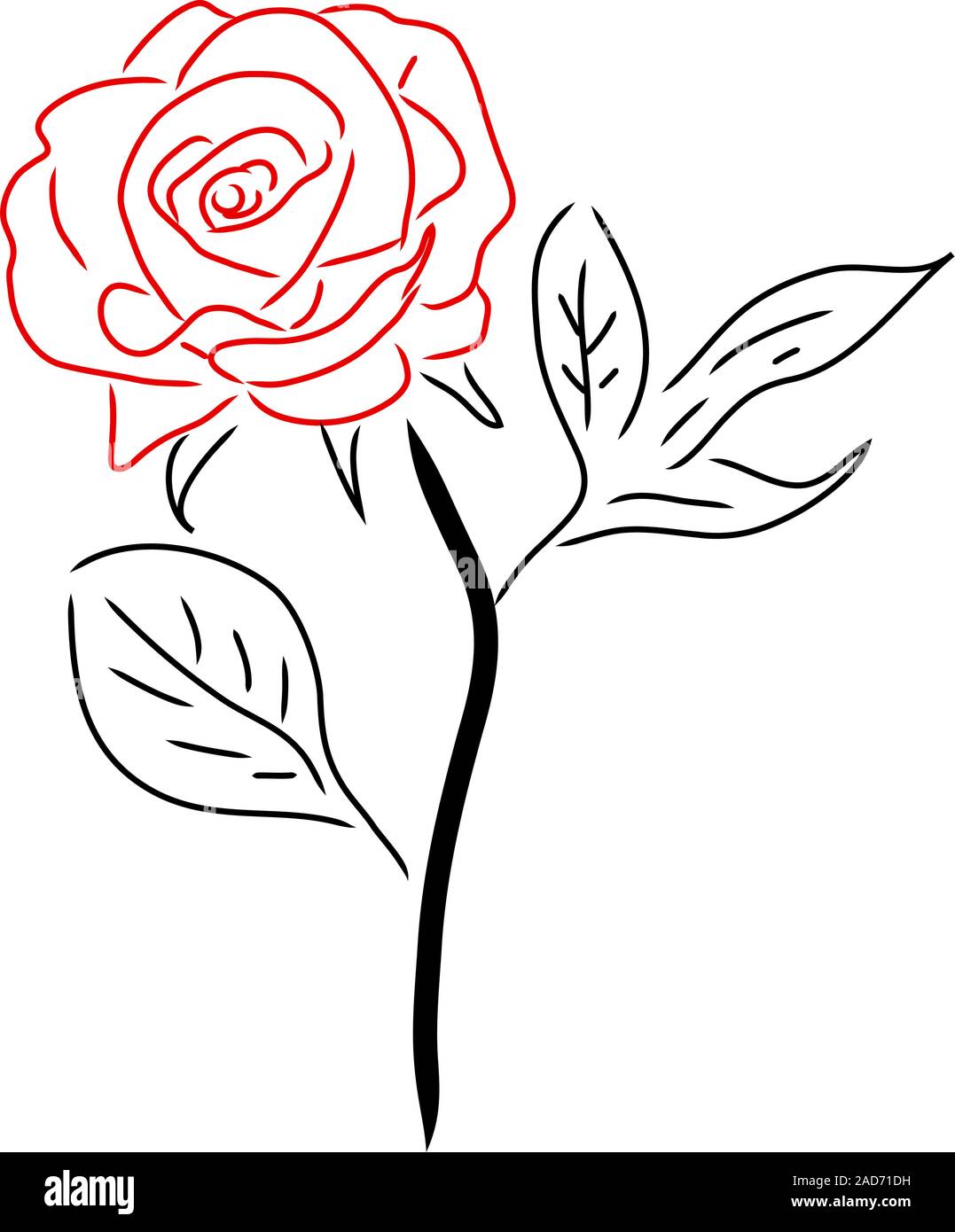 Red Rose isolated on white, vector illustration Stock Vector Image ...