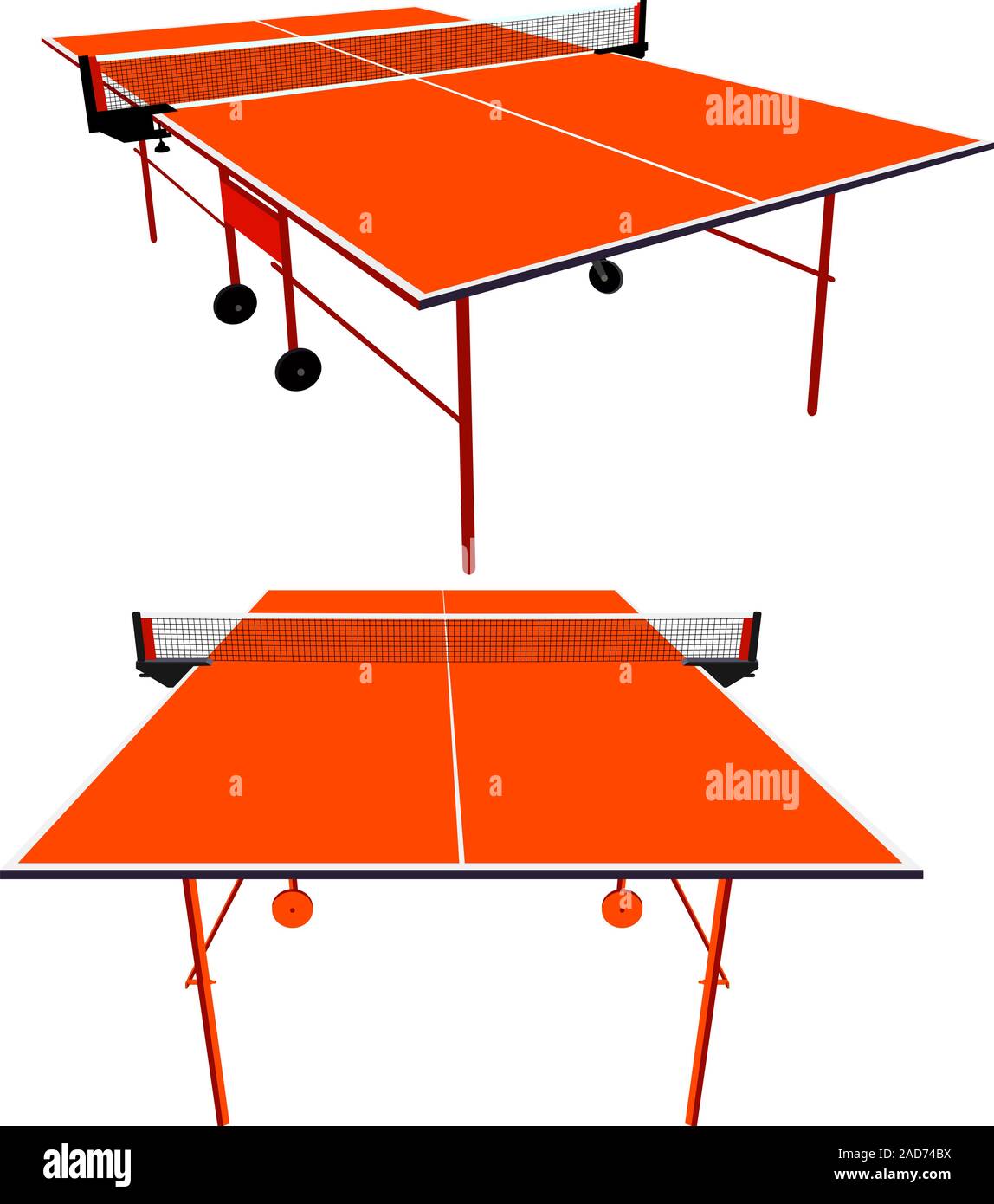 Ping pong orange table tennis. Vector illustration Stock Vector Image ...