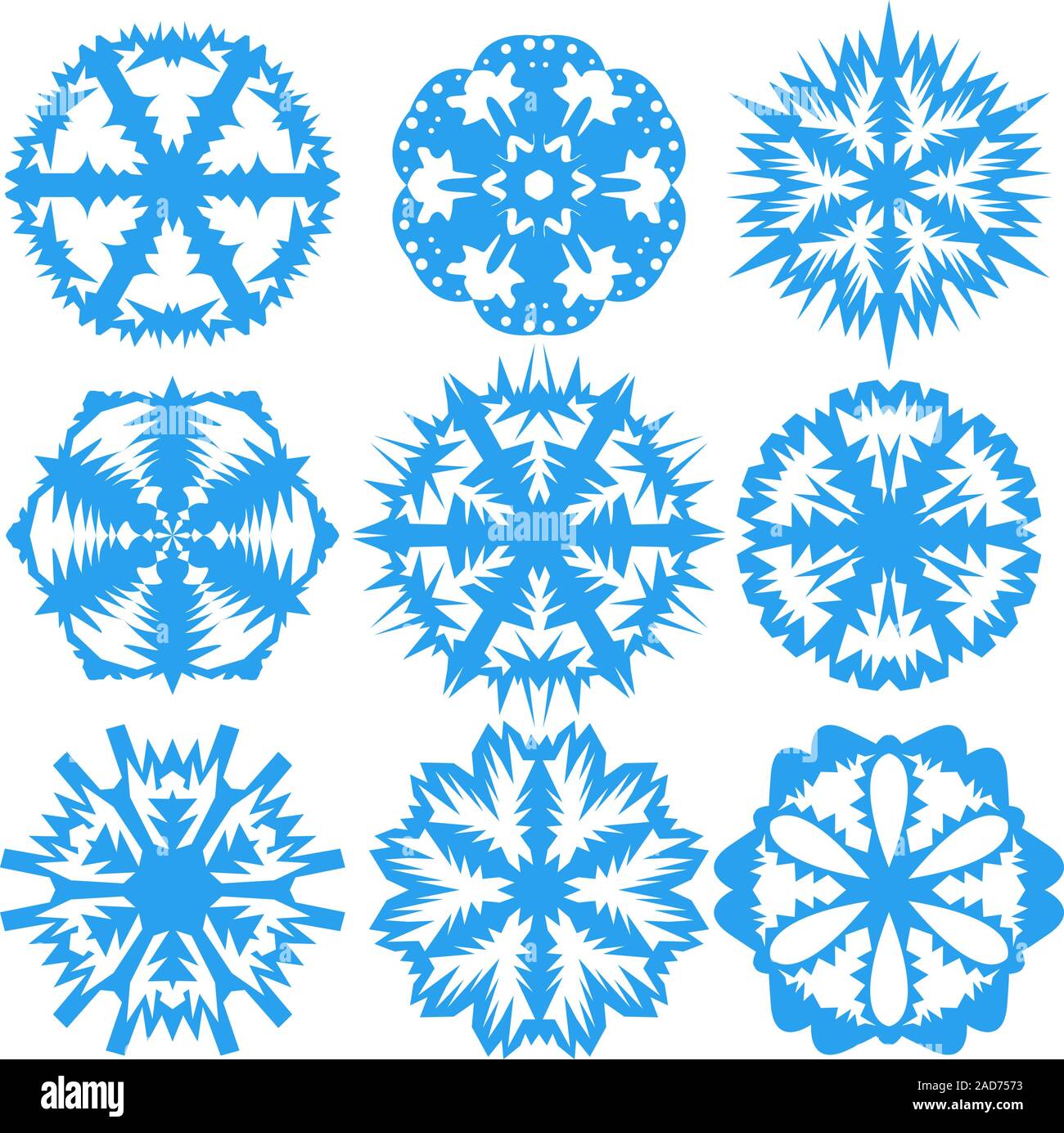 Set of snowflakes on a white background. Vector illustration Stock ...