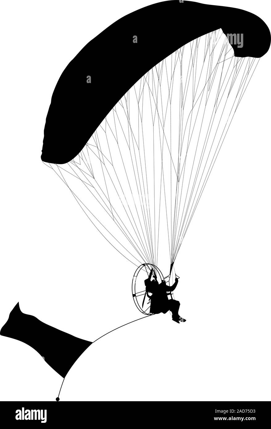 Paragliding , silhouette  vector illustration Stock Vector