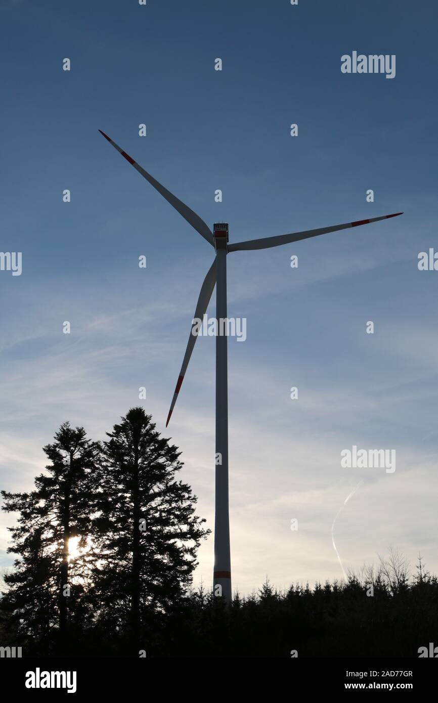 Hasel, wind turbine on the glazier head in EnBW's wind farm and Energiedienst Stock Photo