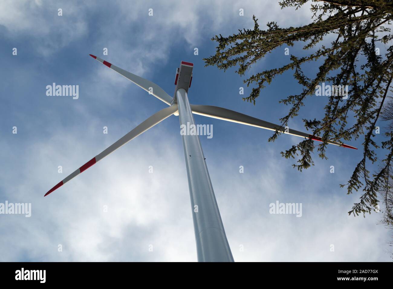 Hasel, wind turbine on the glazier head in EnBW's wind farm and Energiedienst Stock Photo