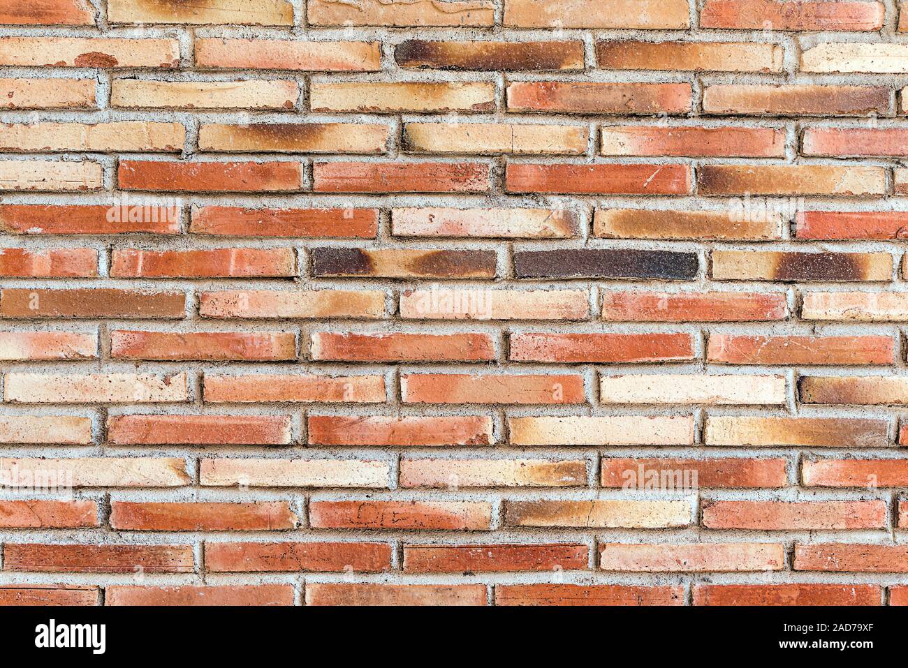 Background from an old and rugged red brickwall Stock Photo