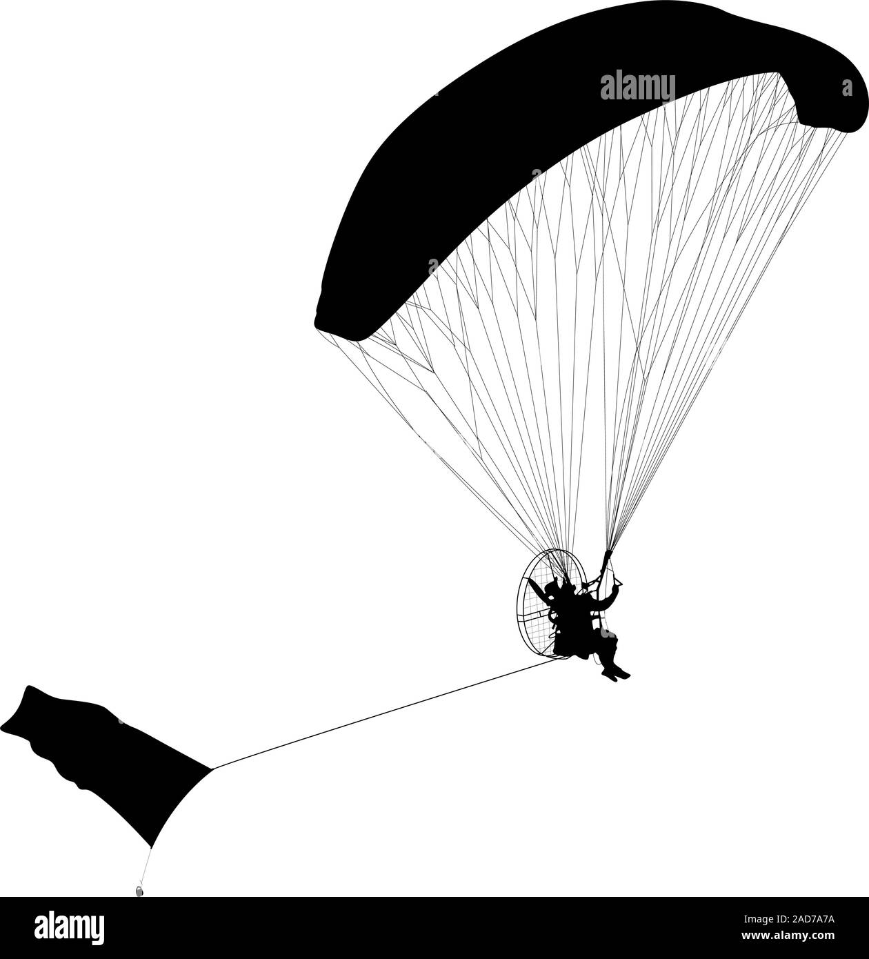 Paragliding , silhouette  vector illustration Stock Vector