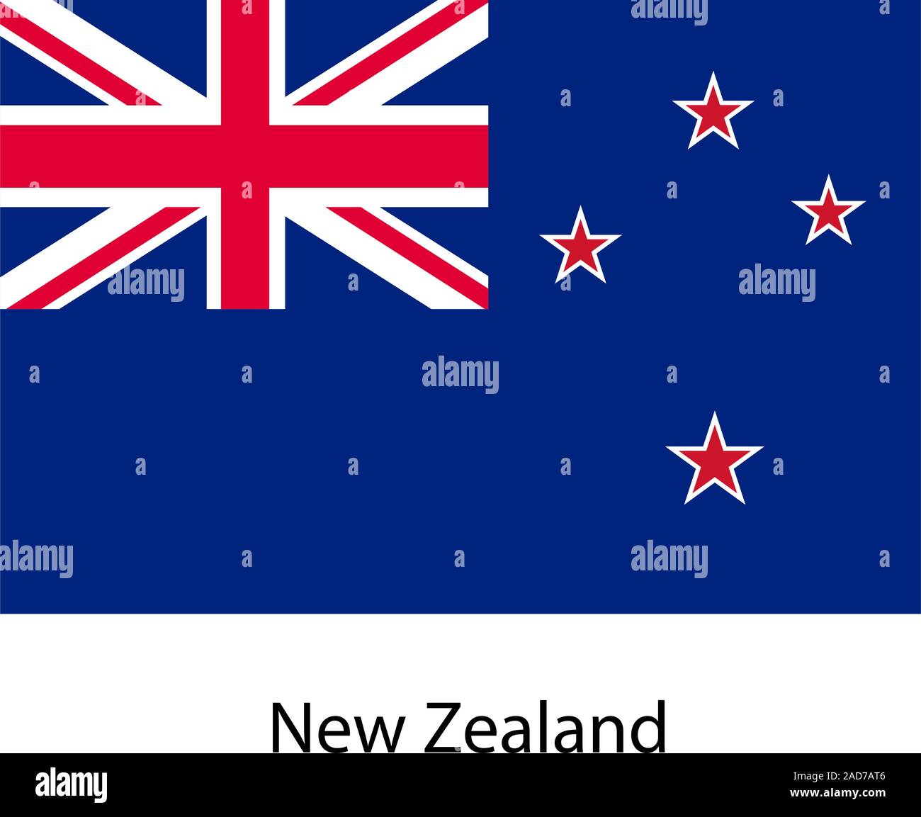 Flag  of the country  new zeland. Vector illustration.  Exact colors. Stock Vector