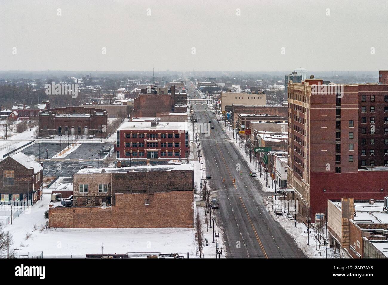 Winter view of Gary Indiana Stock Photo Alamy