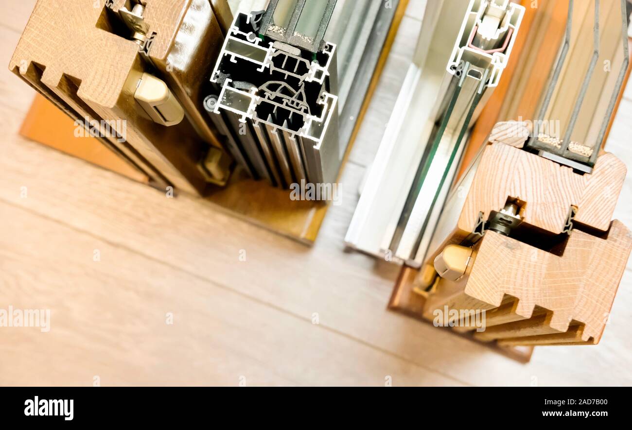 Samples of window profiles Stock Photo - Alamy