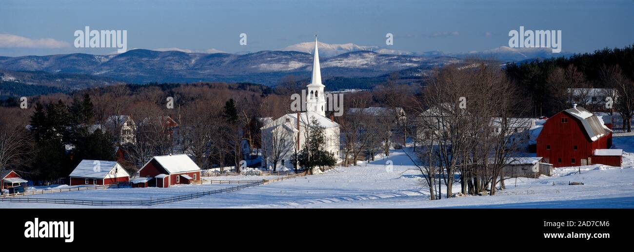 Small town in winter, Peacham, Vermont, USA Stock Photo Alamy