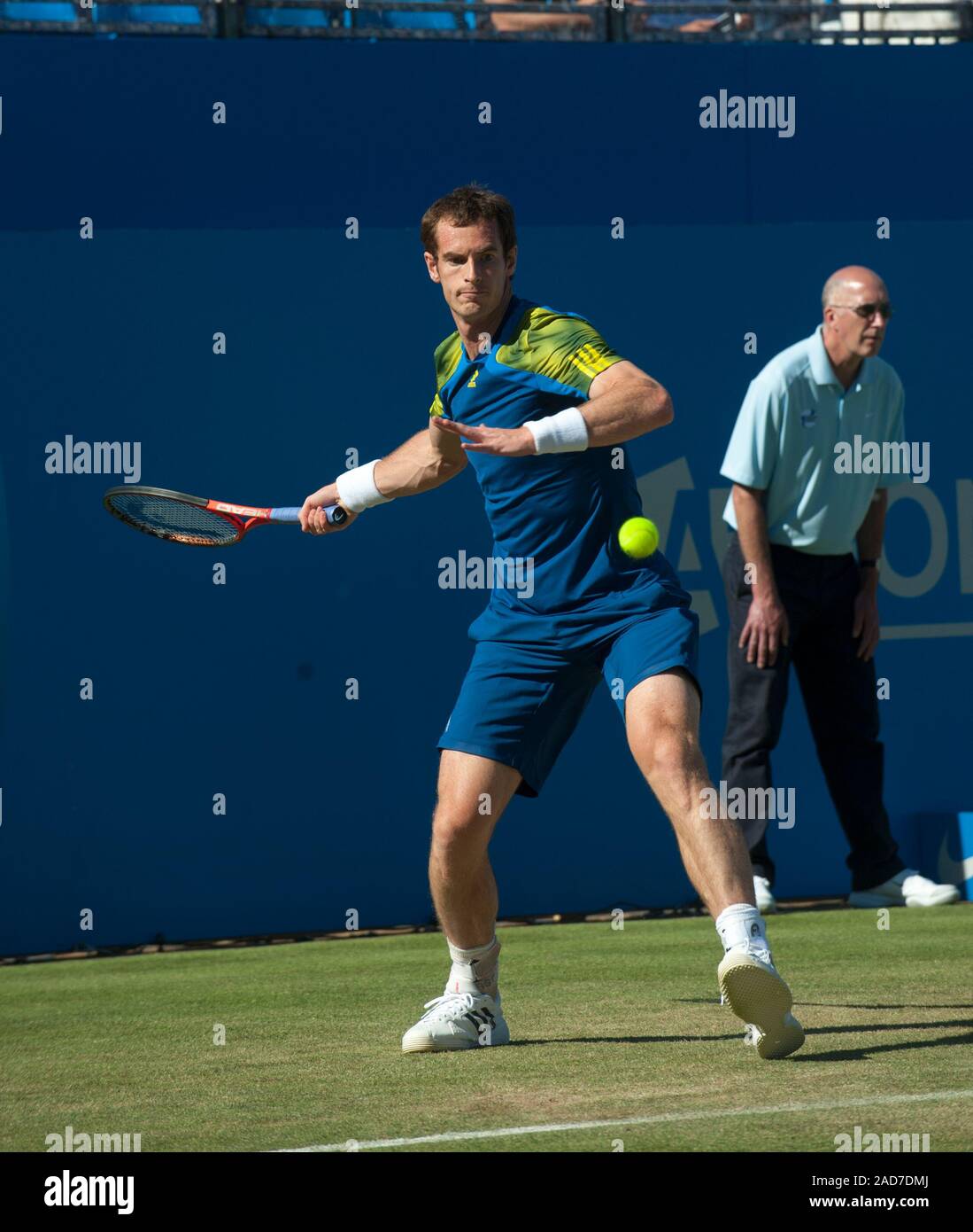 British tennis player Andrew Murray on court at Queens tennis club in