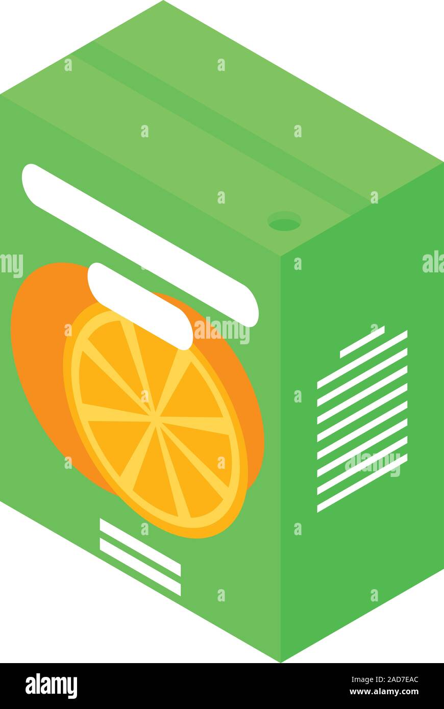 Orange juice package icon, isometric style Stock Vector