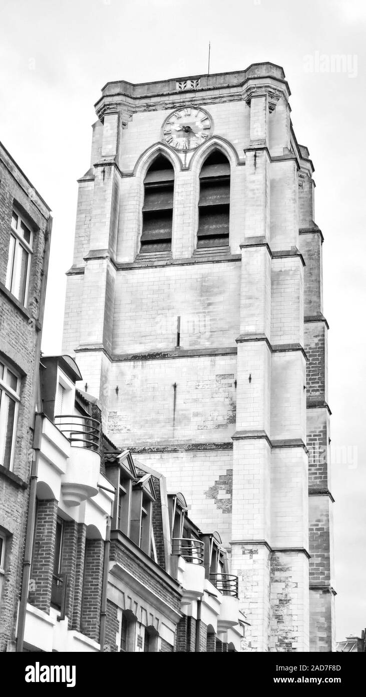Église Sainte-Catherine de Lille (church), Vieux-Lille neighbourhood, Lille, France. Flamboyant Gothic style Stock Photo