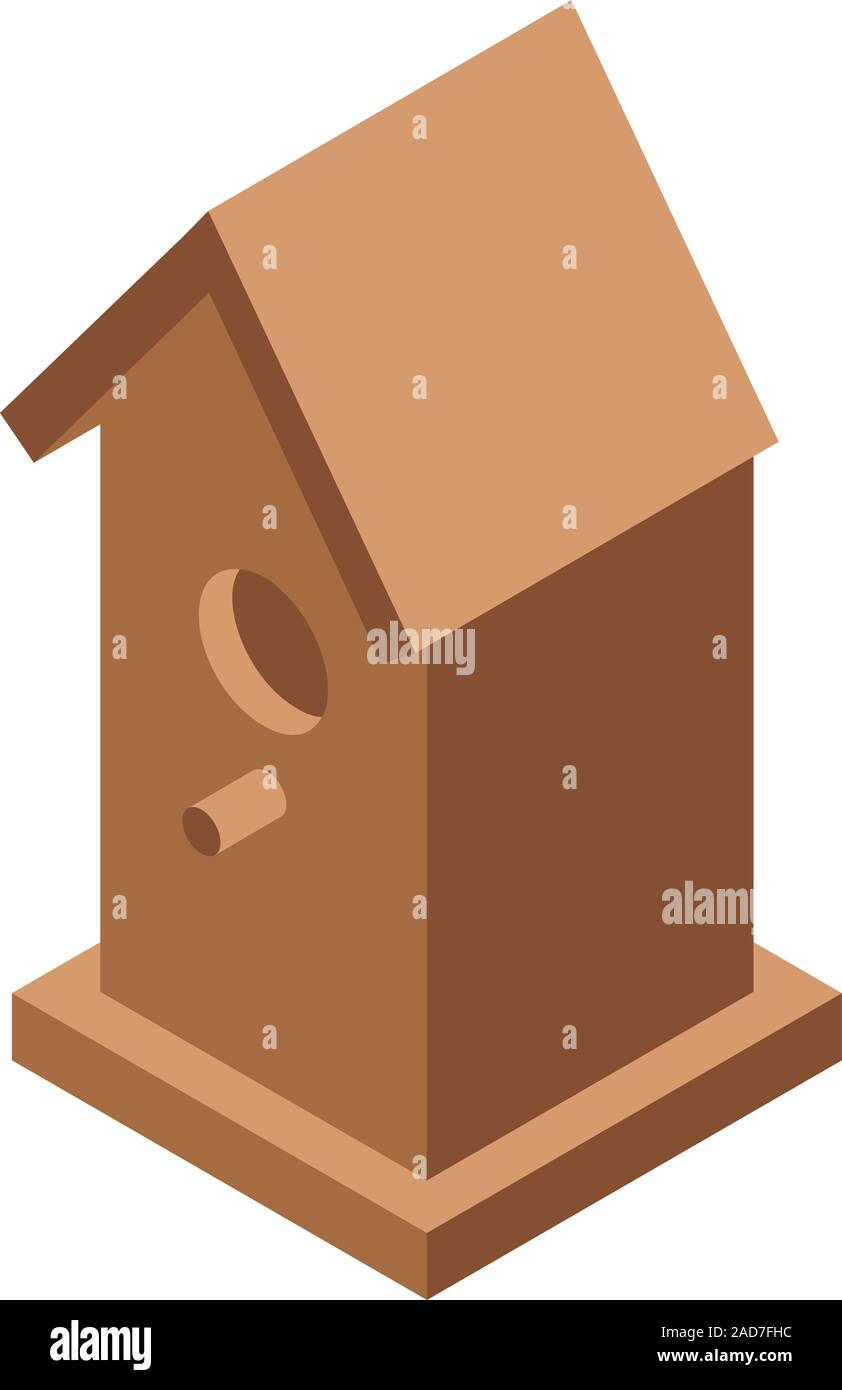 Feeder bird house icon, isometric style Stock Vector