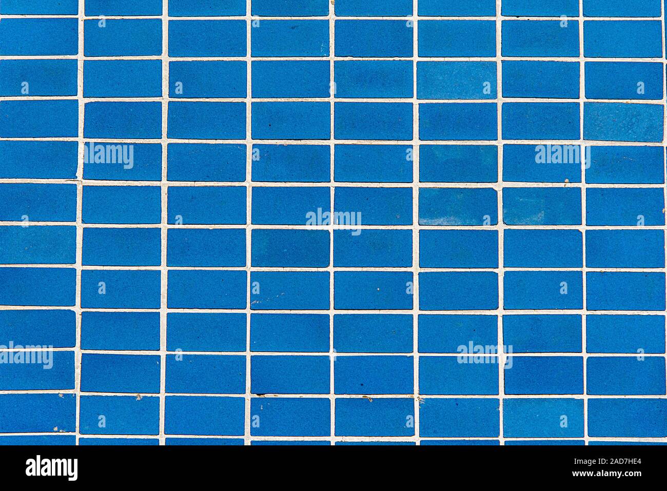 Background from blue rectangular mosaic tiles Stock Photo