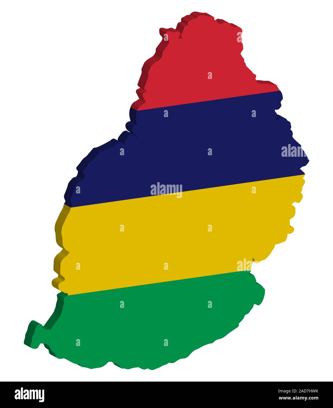 3D Mauritius Map Flag Vector illustration Eps 10 Stock Vector Image ...