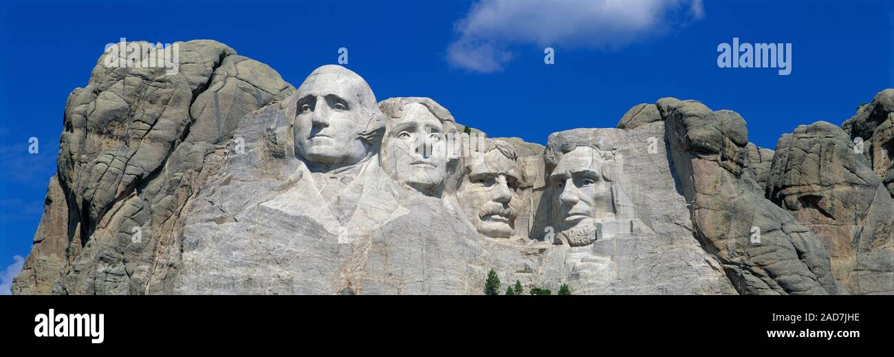 Carved sculptures of Mount Rushmore National Monument, South Dakota, USA Stock Photo