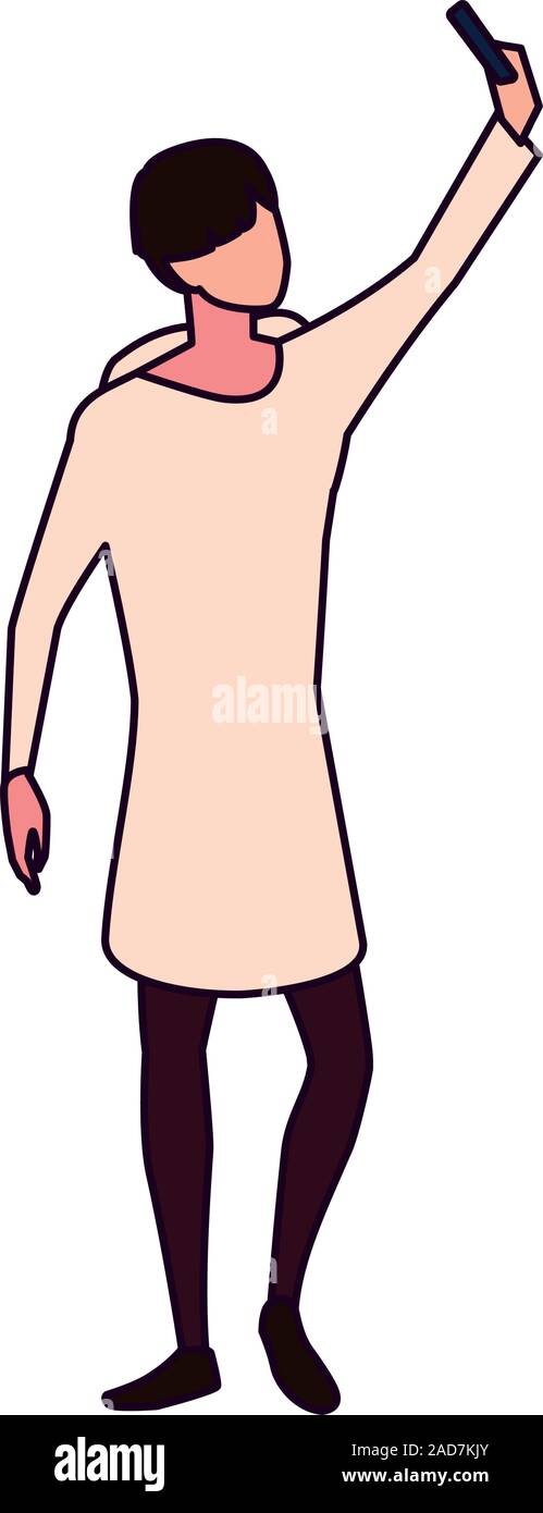 young man standing on white background vector illustration design Stock ...