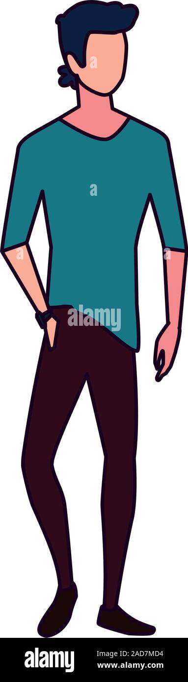 young man standing on white background vector illustration design Stock ...