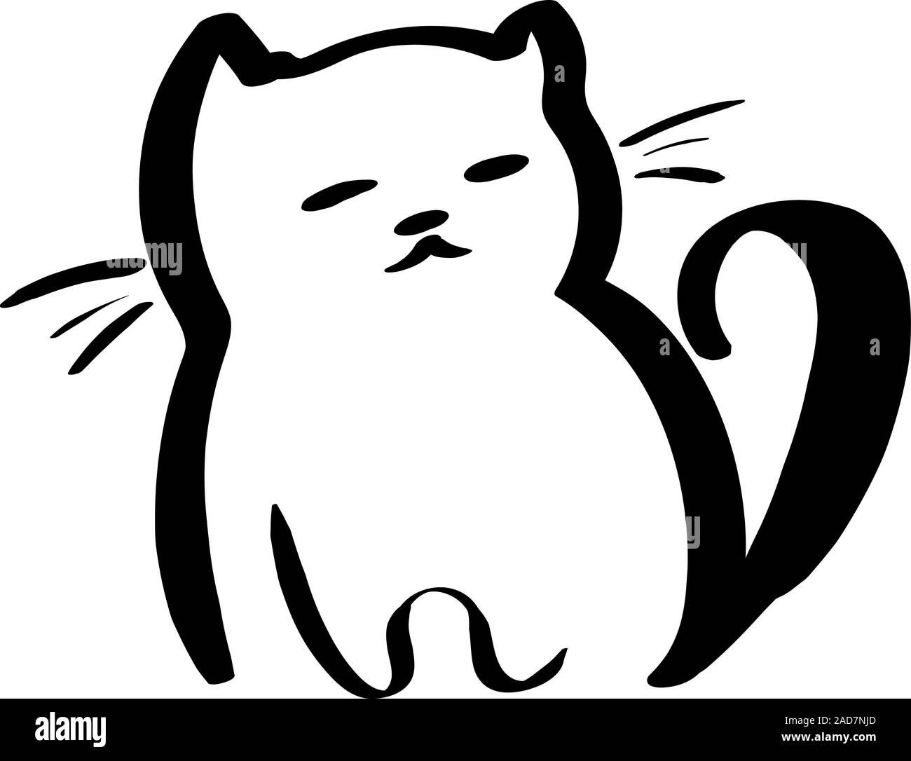 cat lines vector isolated on a white background Stock Vector