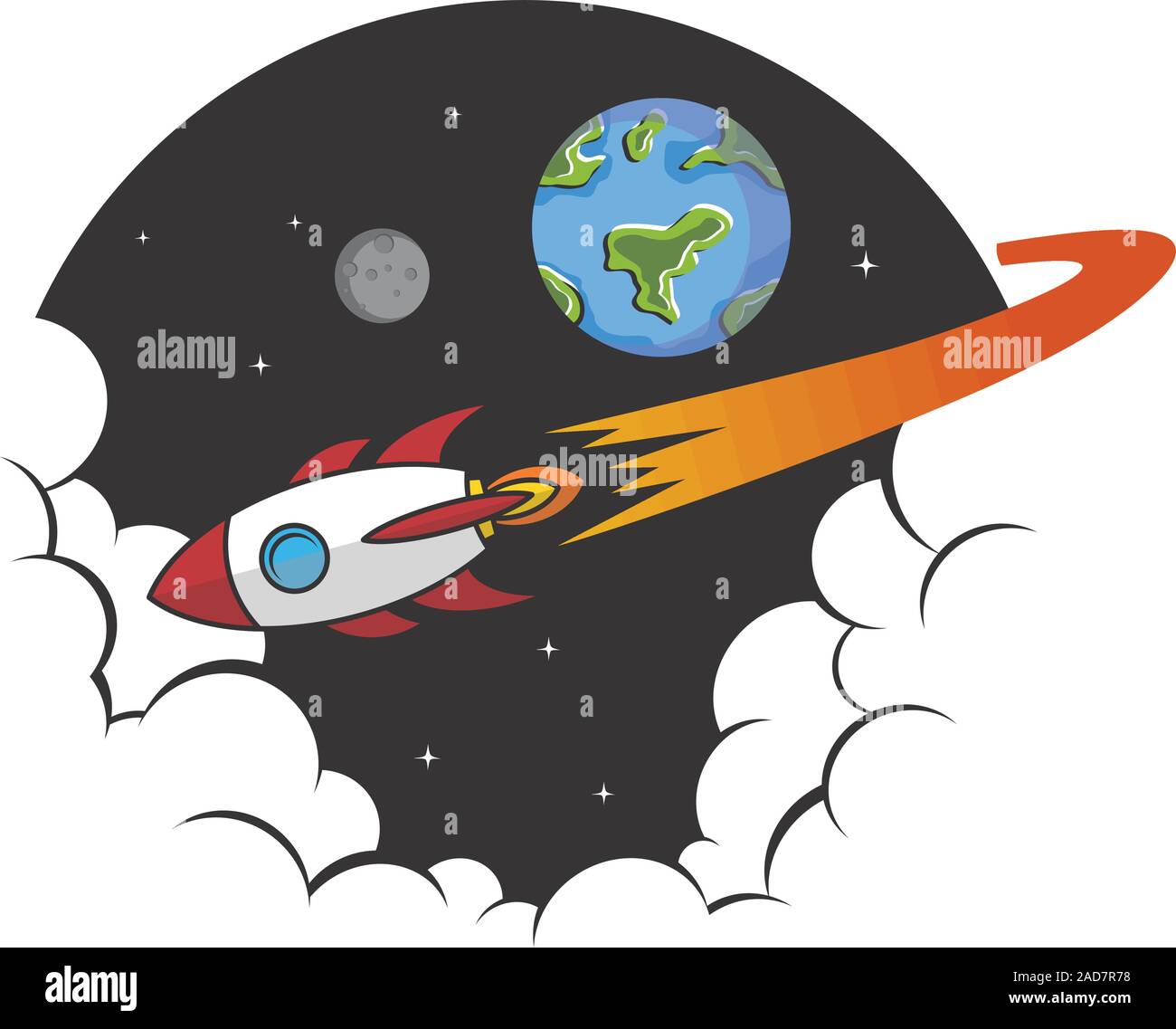 space exploration shuttle ship logo icon sign vector art Stock Vector ...