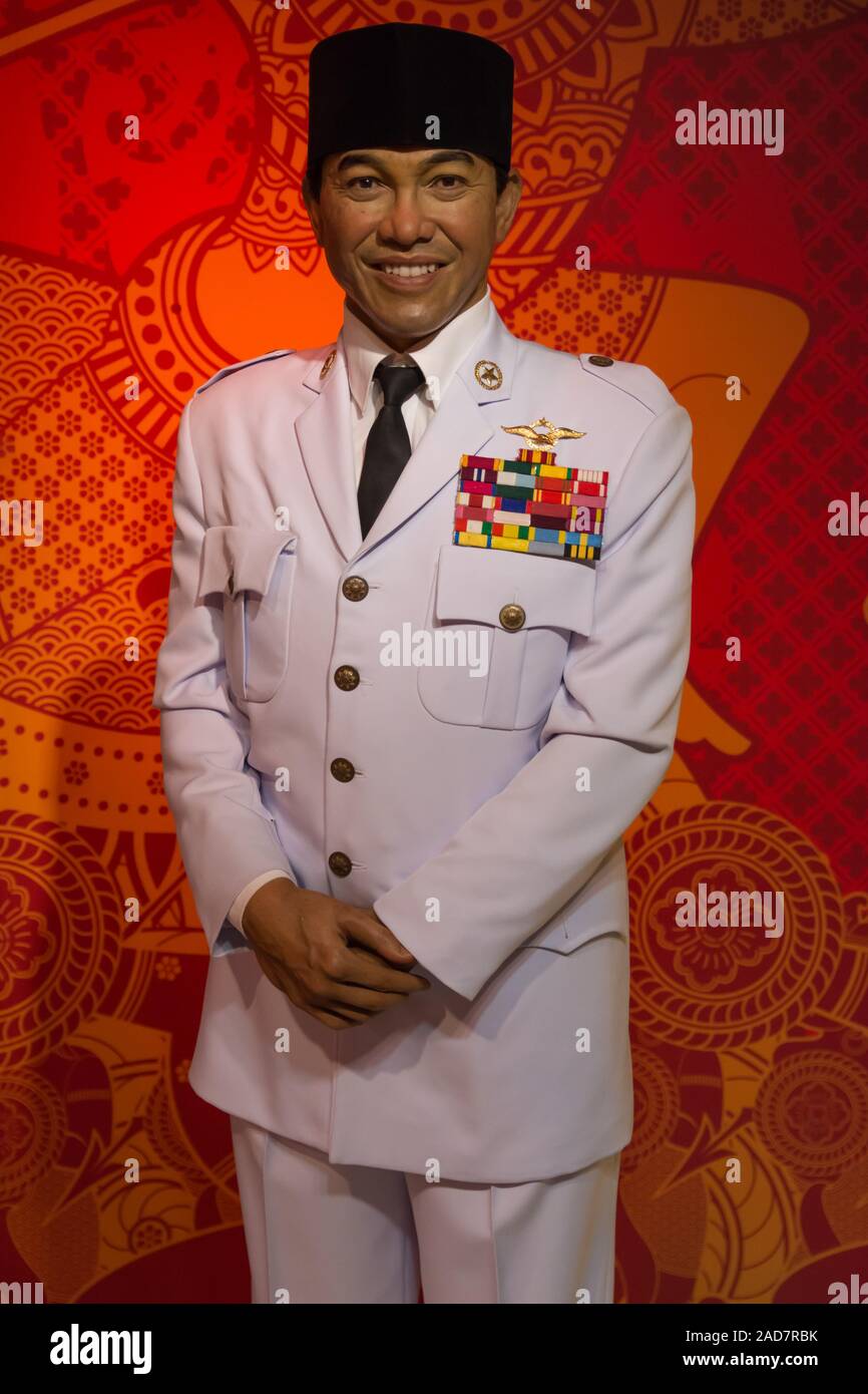 Bangkok,Thailand - November 1,2019 : Soekarno wax figure display at Madame Tussauds Museum,Siam Discovery in Bangkok Thailand. Stock Photo