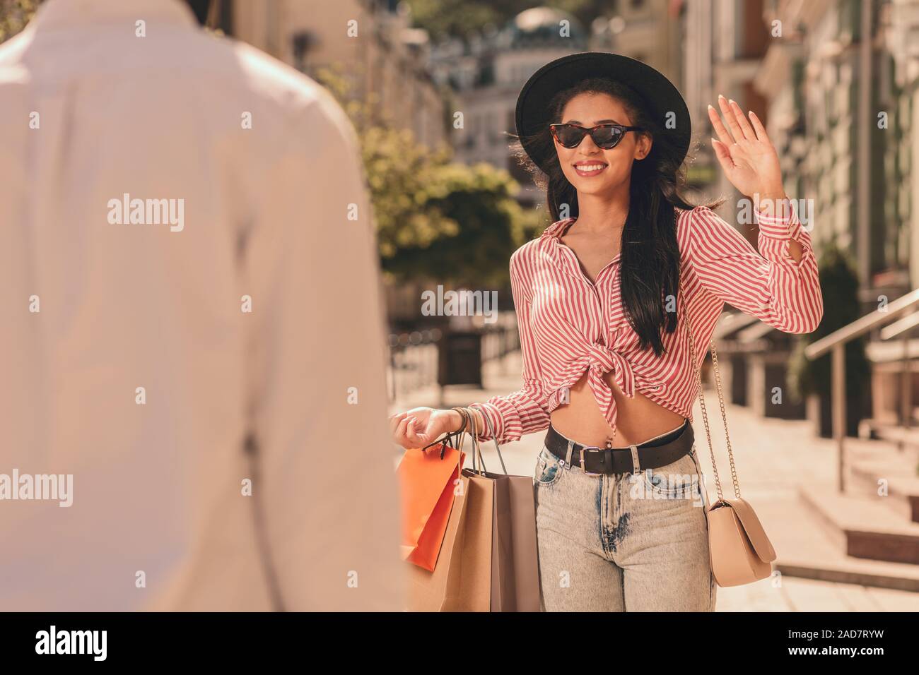 Feeling glad to see you stock photo Stock Photo