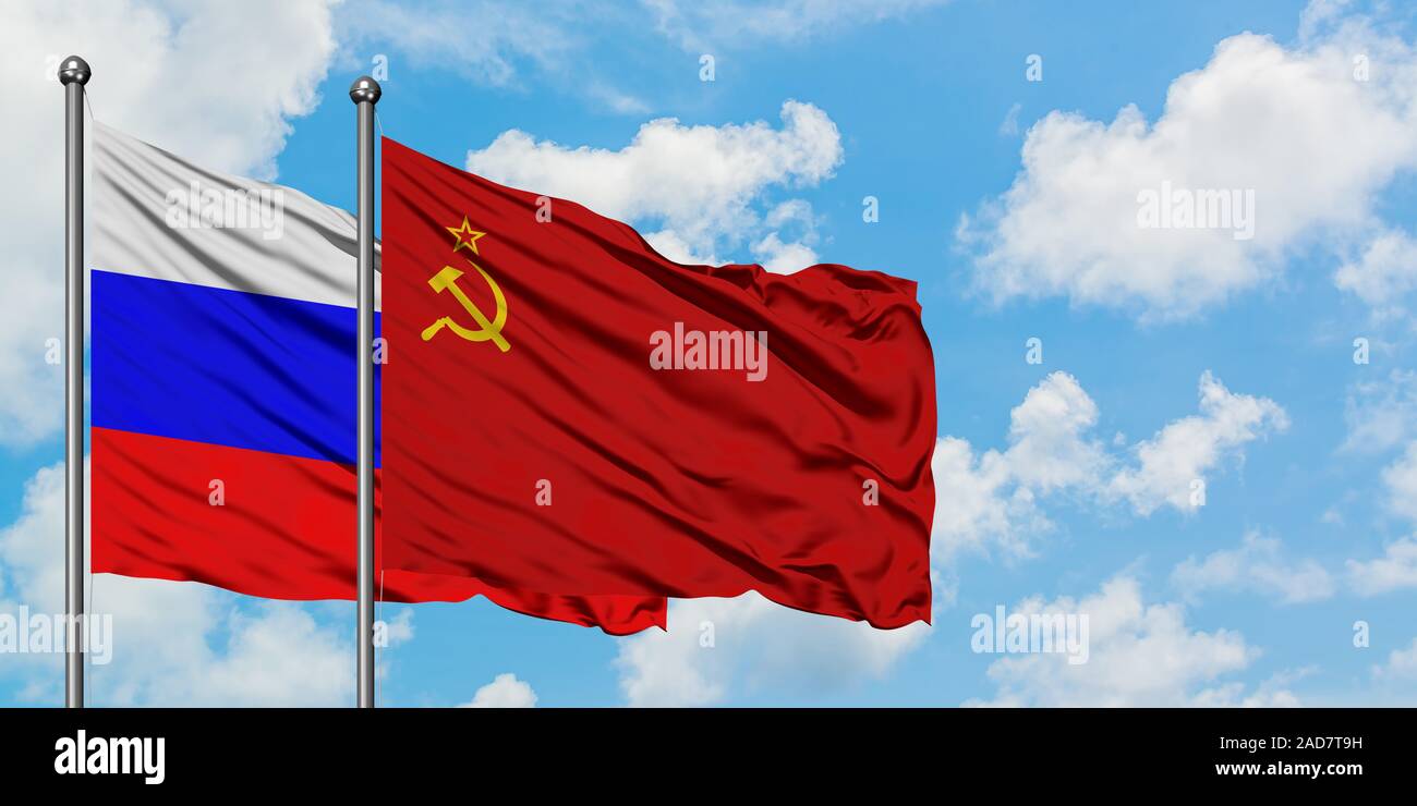 The Soviet Union flag was replaced by the Russian