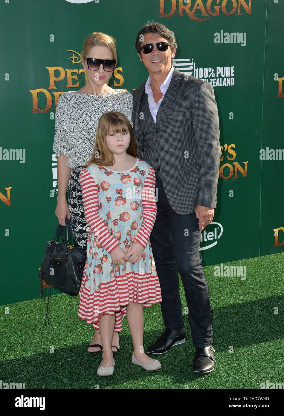 LOS ANGELES, CA. August 8, 2016: Actor Lou Diamond Phillips & wife Yvonne Boismier Phillips & daughter Indigo Sanara Phillips at the world premiere of Disney's 'Pete's Dragon' at the El Capitan Theatre, Hollywood. © 2016 Paul Smith / Featureflash Stock Photo