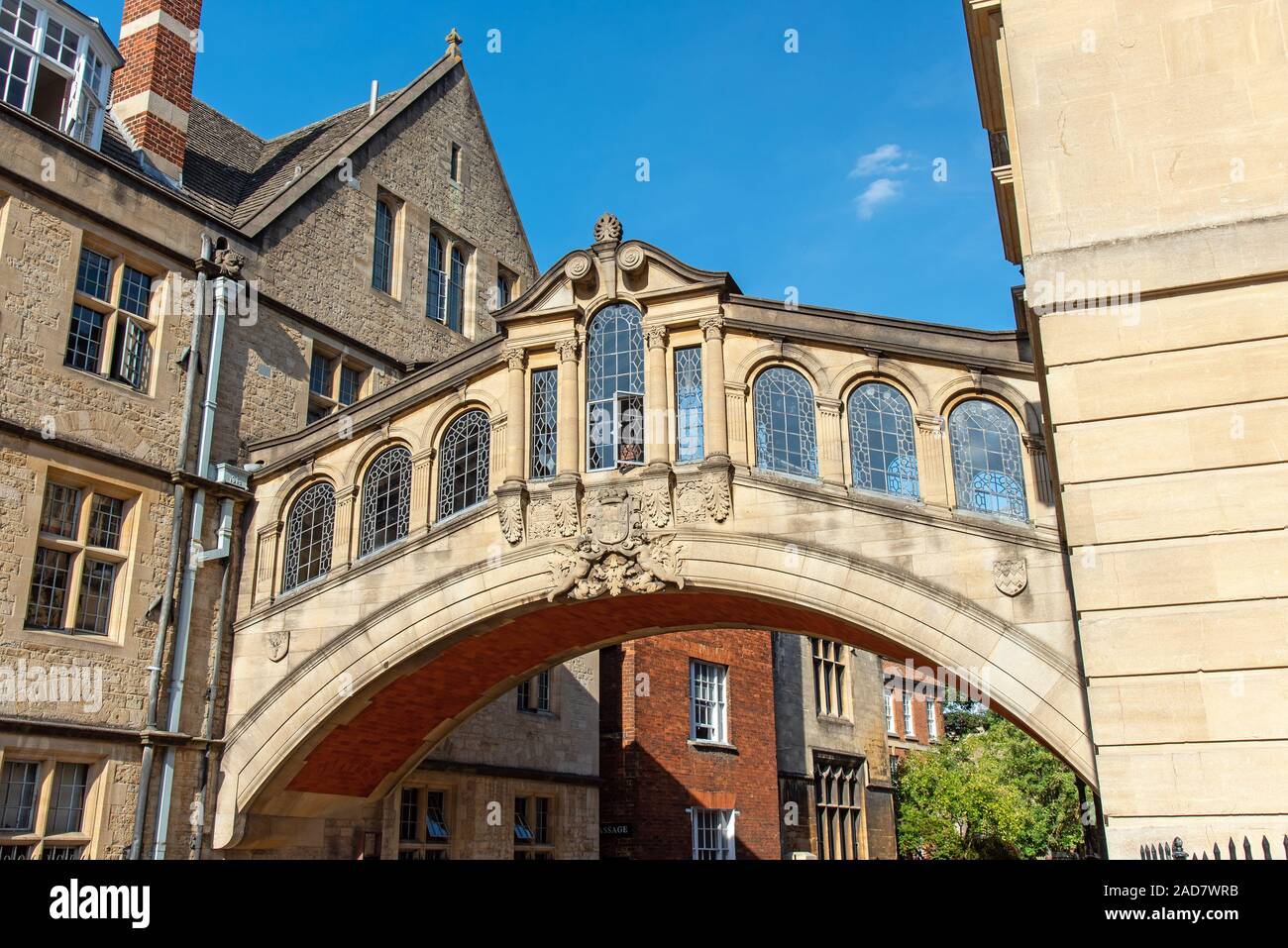 The famous Bridge of Sighs in Oxford, England Stock Photo