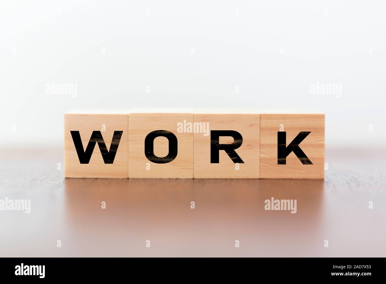 Work word written on wooden cubes Stock Photo