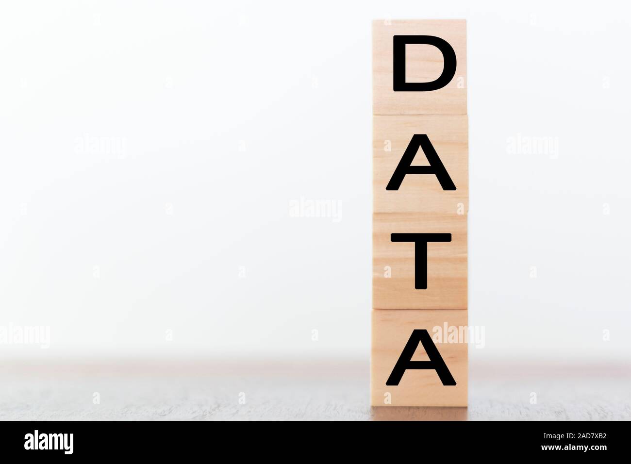 DATA word written on wooden cubes with copy space Stock Photo