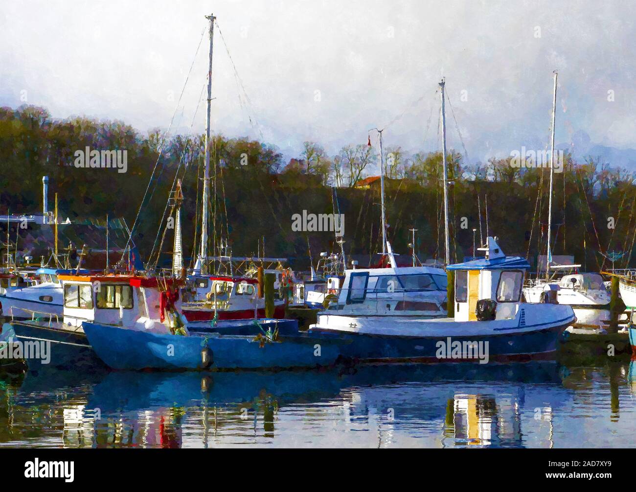 Small fishing boats Stock Photo