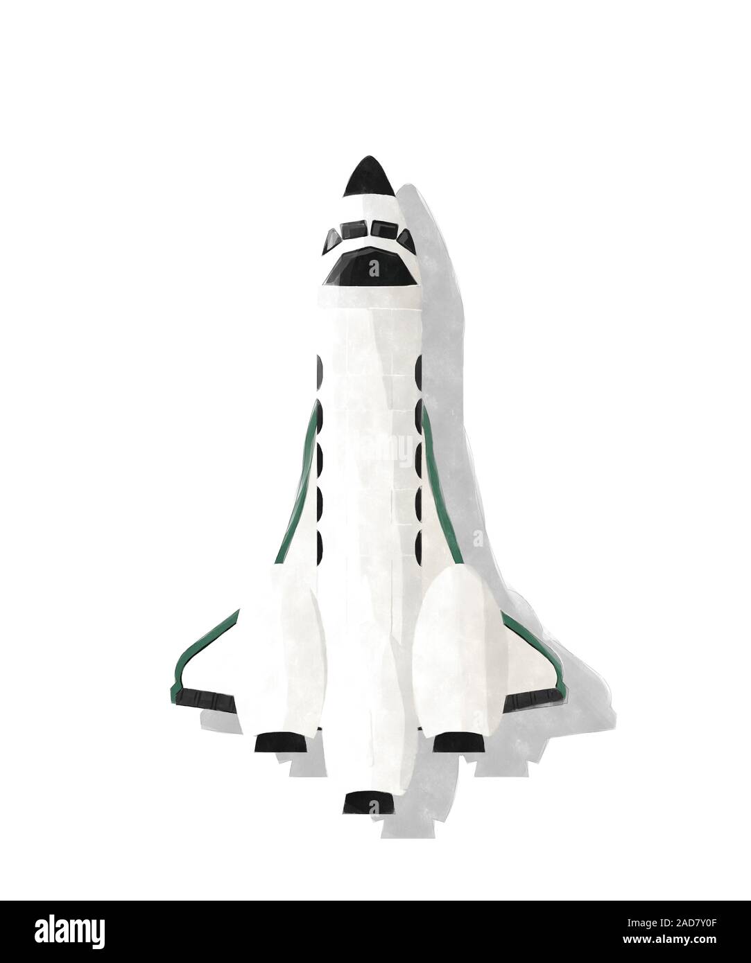 Watercolor space shuttle Stock Photo