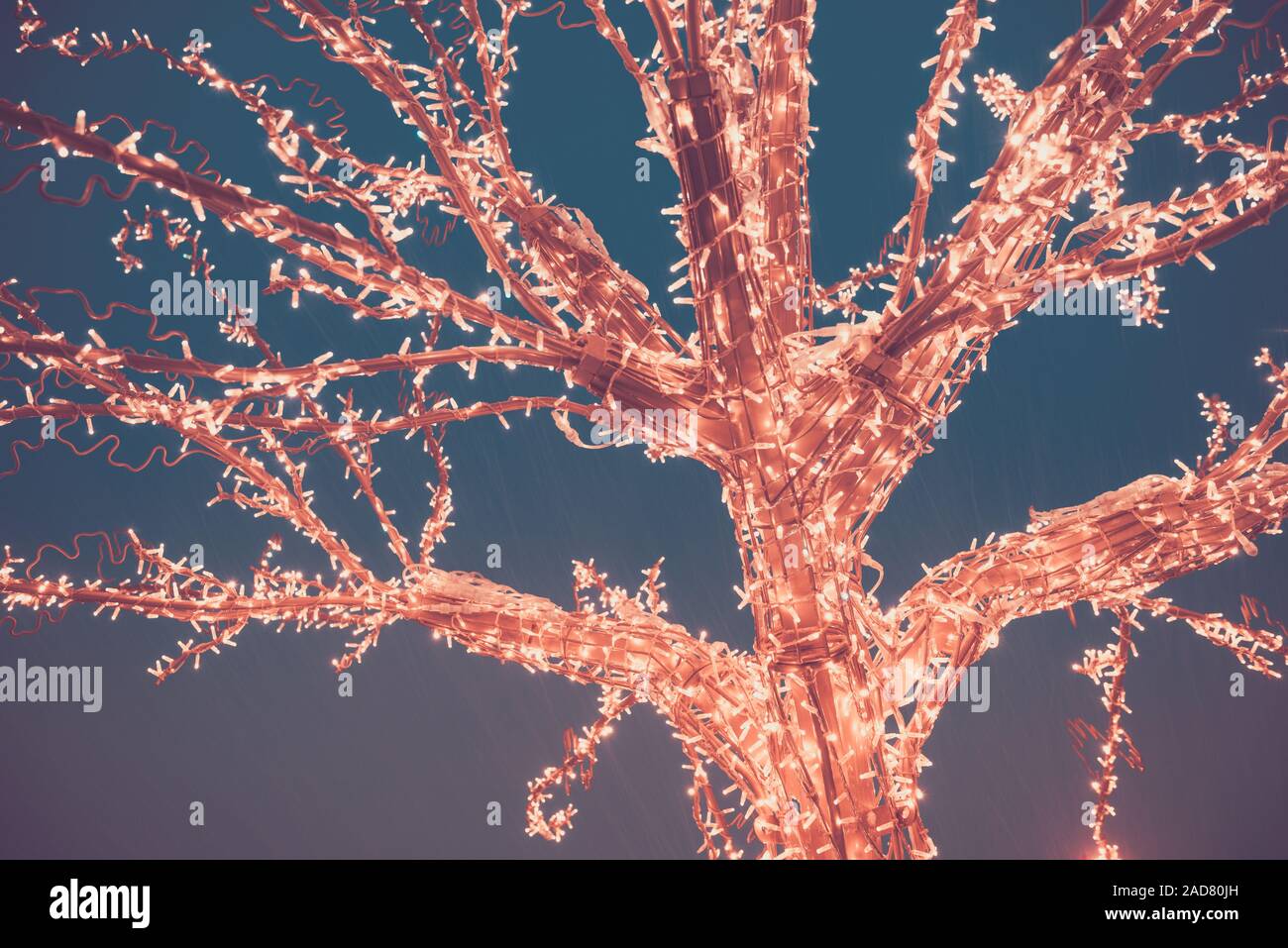 Gold lights Christmas Tree Stock Photo Alamy