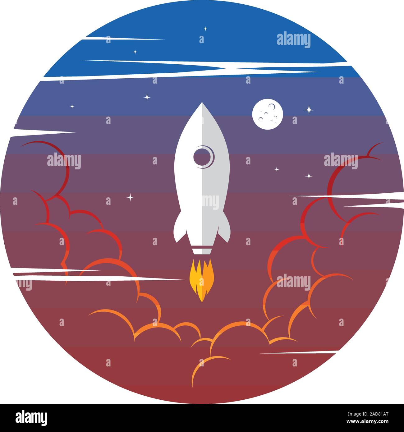 space exploration shuttle ship logo icon sign vector art Stock Vector ...