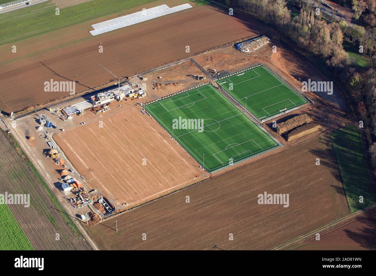 Binzen, new construction of sports fields and sports facilities Stock Photo