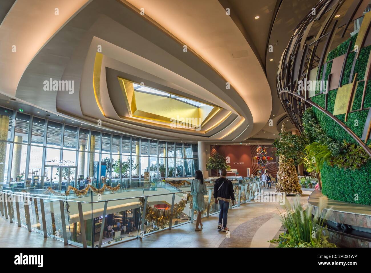 Iconsiam,Thailand -Oct 30,2019: People can seen having their meal at Iconsiam shopping mall,it is offers high-end brands and an indoor floating market Stock Photo