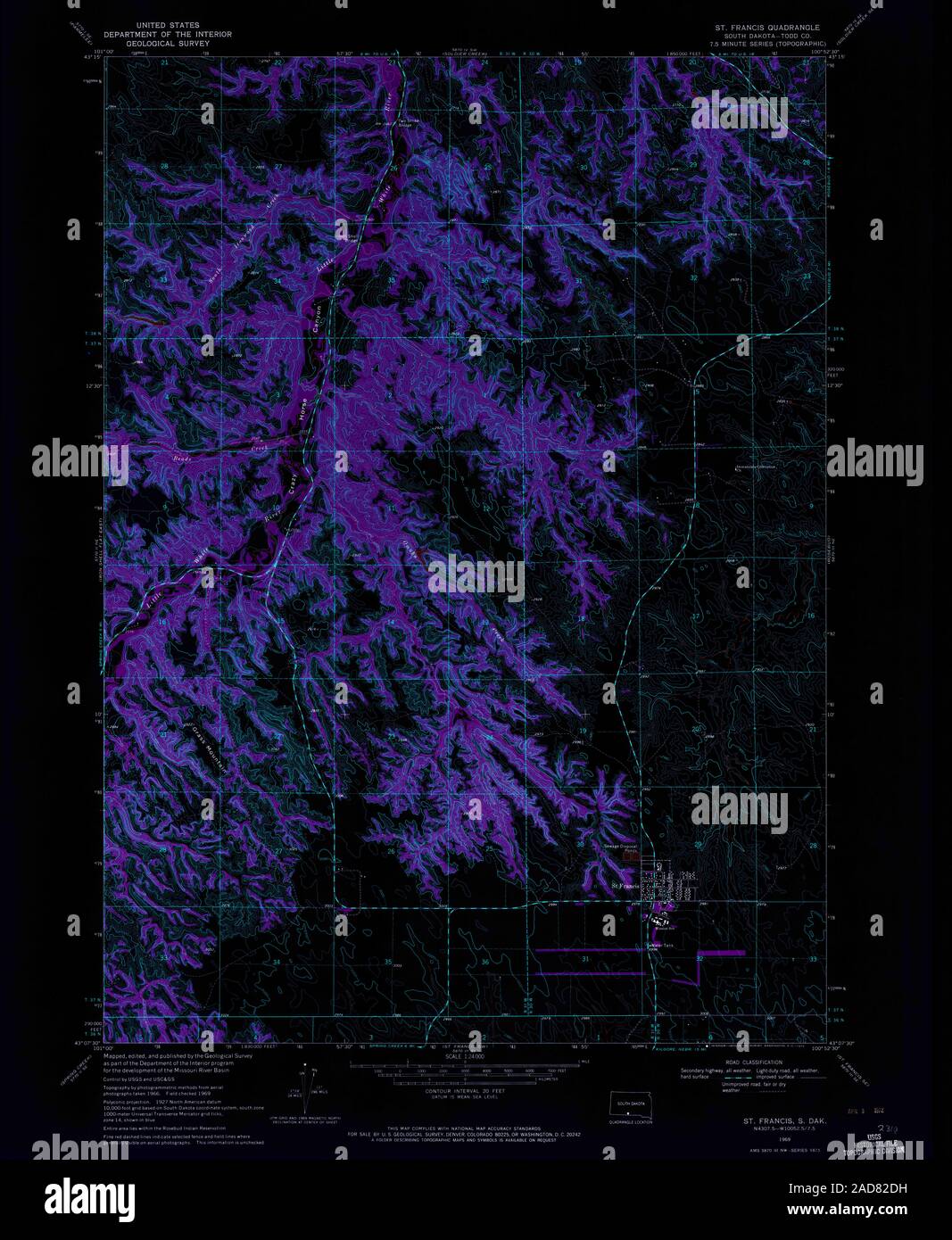 St francis south dakota map hires stock photography and images Alamy
