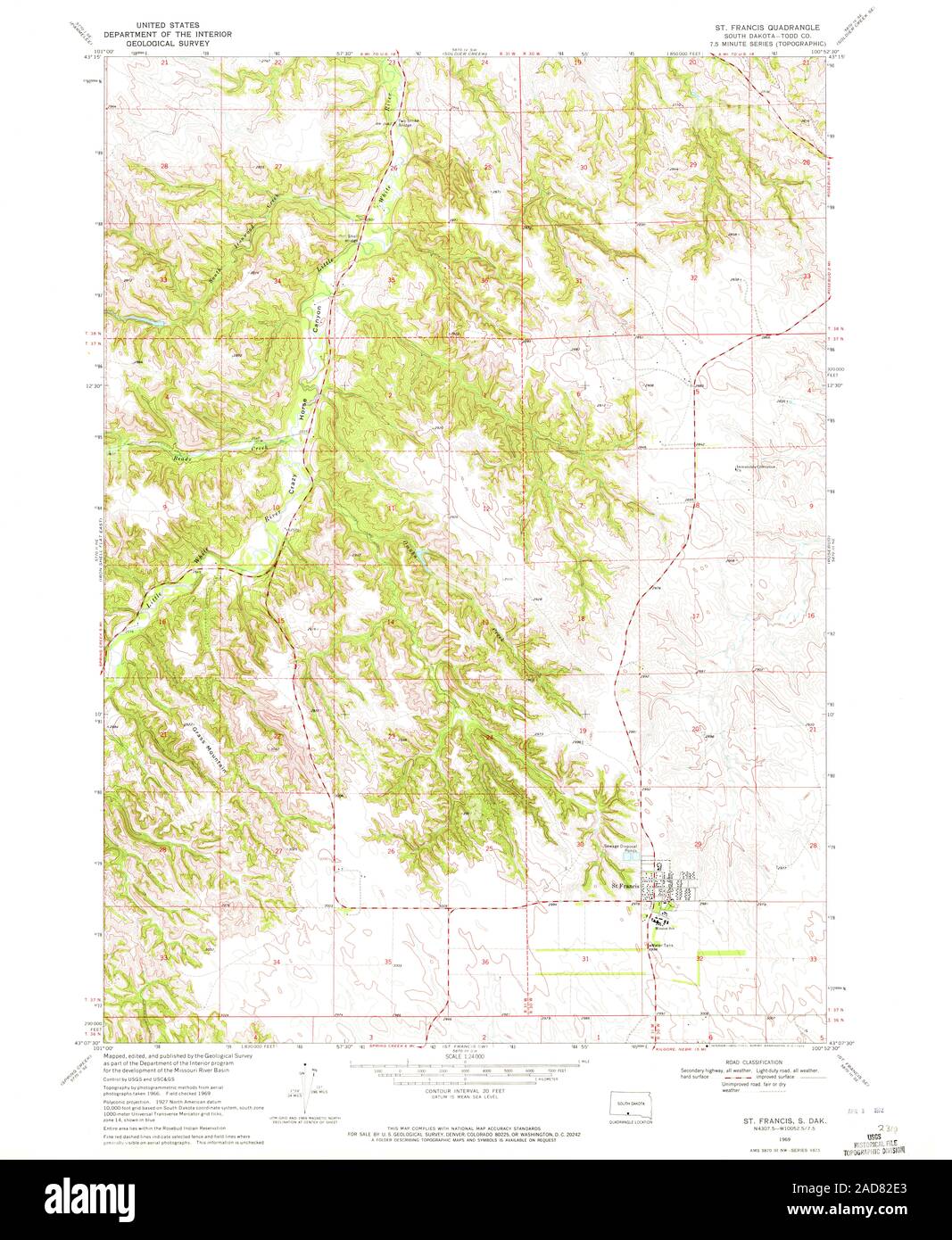 St francis south dakota map Cut Out Stock Images & Pictures Alamy