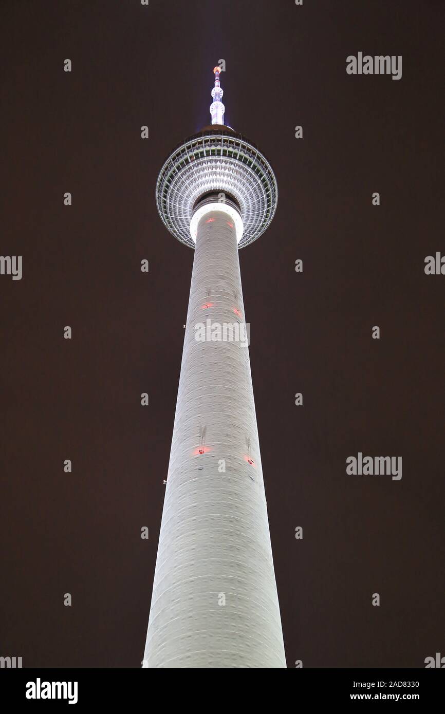 Berlin, television tower at night Stock Photo