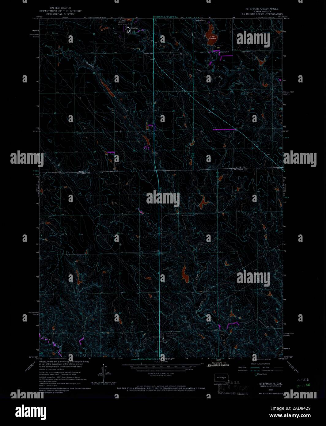 Map of stephan south dakota hires stock photography and images Alamy