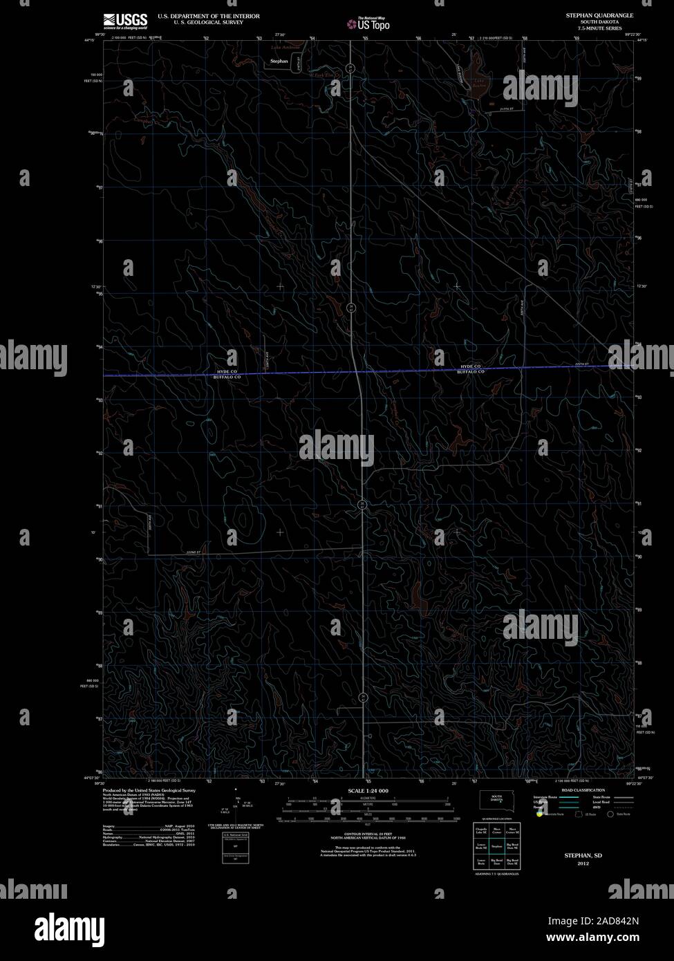 Map of stephan south dakota hires stock photography and images Alamy